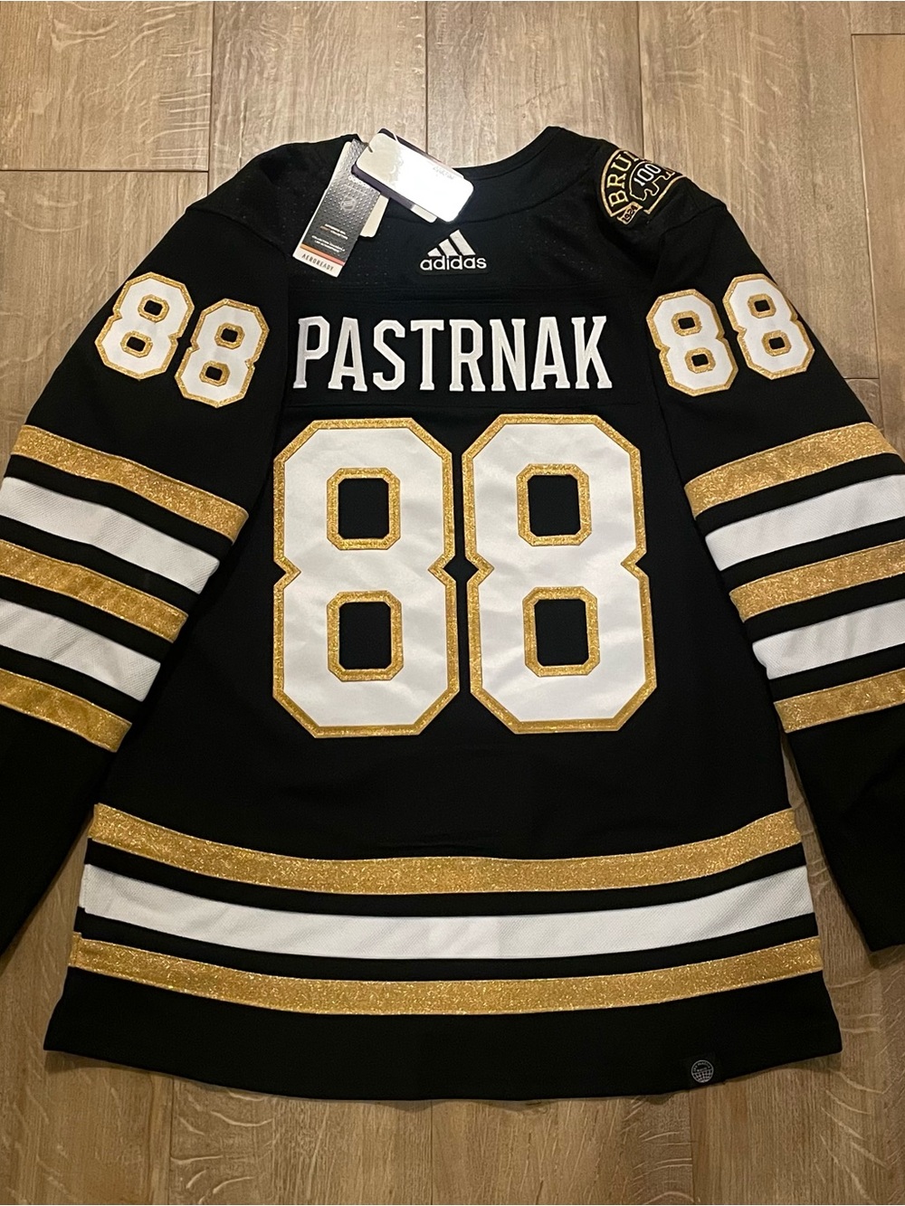 David Pastrnak Boston Bruins 100th Anniversary Authentic Adidas Jersey Sz 42-XXS